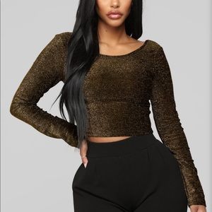 Sparkly crop top from Fashion Nova